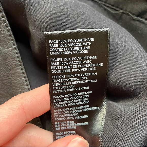 Free People Black Faux Leather Asymmetrical Wrap Emmy Mini Skort size 6 - Picture 7 of 9